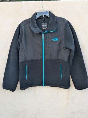 The North Face Women's Denali Fleece Jacket Black Aqua Teal Size Large